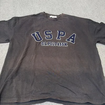 U.S. POLO ASSN. ロゴ刺繍 Tシャツ ブラック