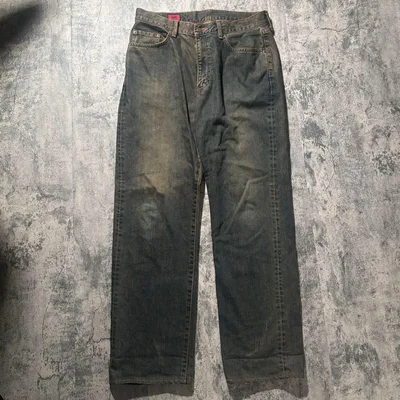 90s EDWIN 503 ブラックデニム レギュラーストレート 34×33