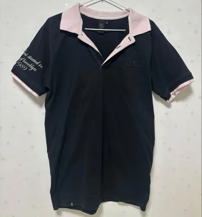 Karl Kani カールカナイ ポロシャツ ブラック ピンク XL
