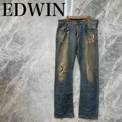 EDWIN メンズ インディゴ デニム ジーンズ ストレート 古着