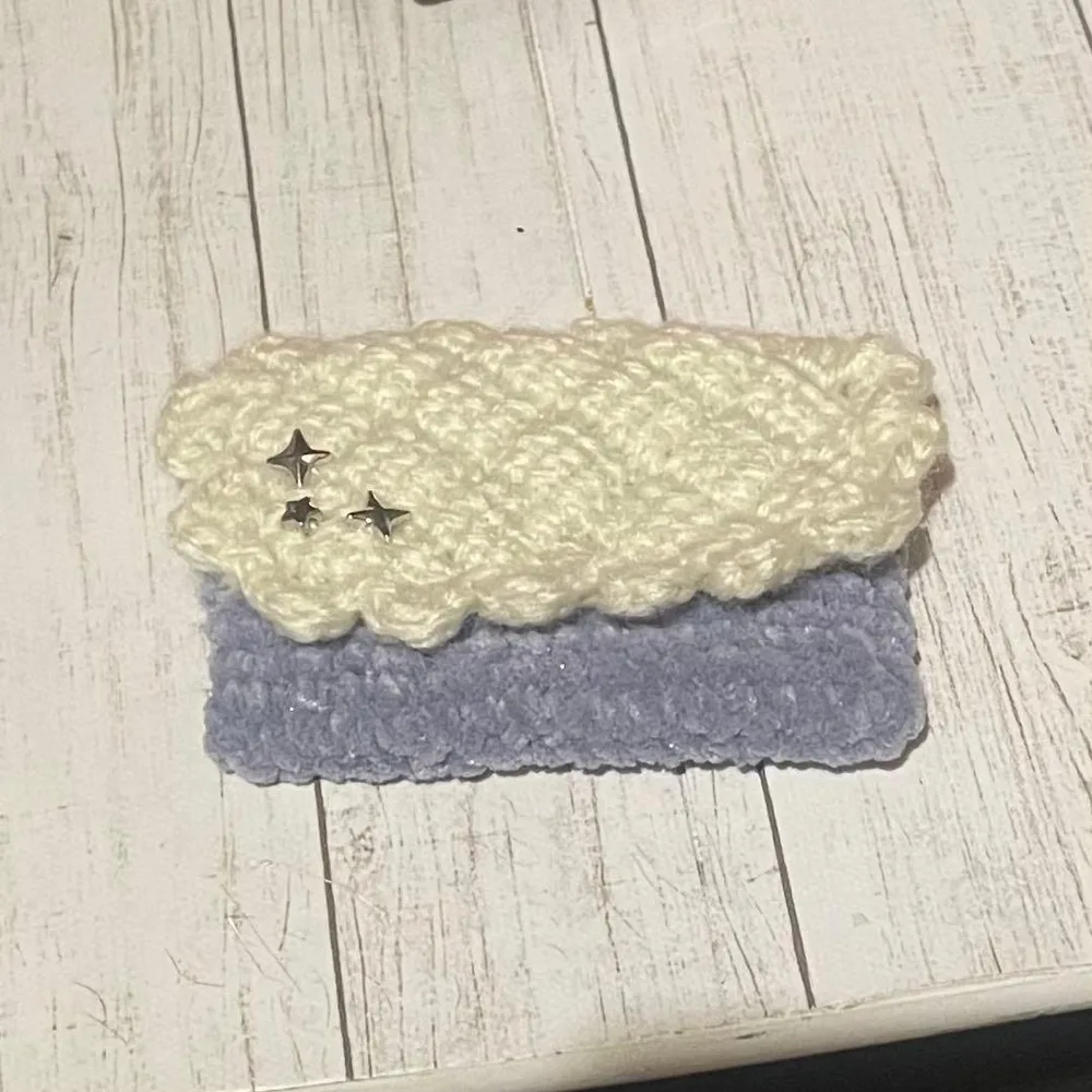 ハンドメイド かぎ針編み カードケース 星モチーフ