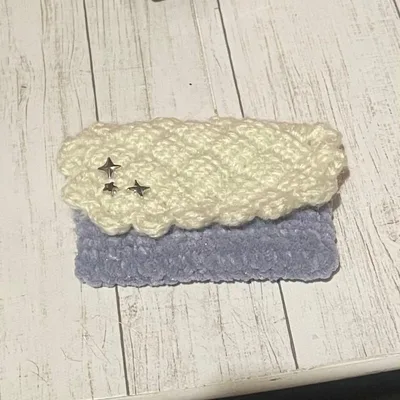 ハンドメイド かぎ針編み カードケース 星モチーフ