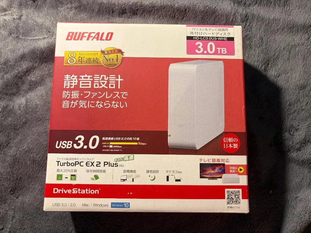 BUFFALO 外付けHDD 3.0TB HD-LC3.0U3-WHE