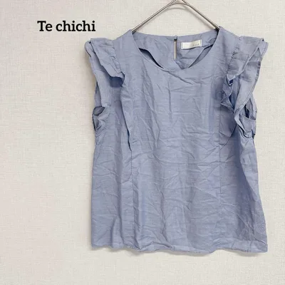 Te chichi フリルスリーブ ブラウス ブルー Mサイズ ノースリーブ