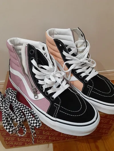 スニーカー VANZ SK8-Hi スケートハイ パープルブラック 27cm