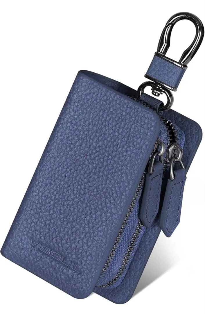 【新品・未開封】本革 レザー スマートキーケース ネイビー