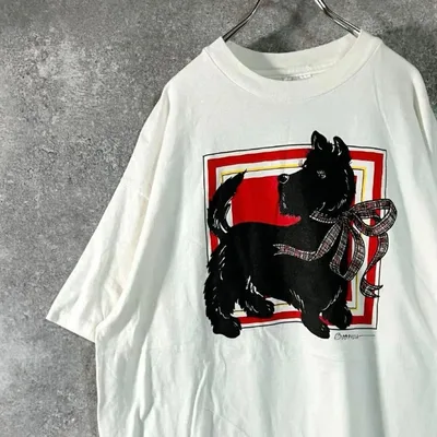 USA製 90s Hanesドッグ Tシャツ シングルステッチ 犬 XL