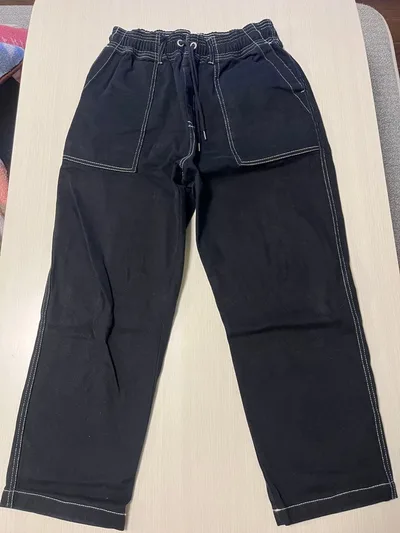 ciao ワークパンツ ブラック ステッチ入り