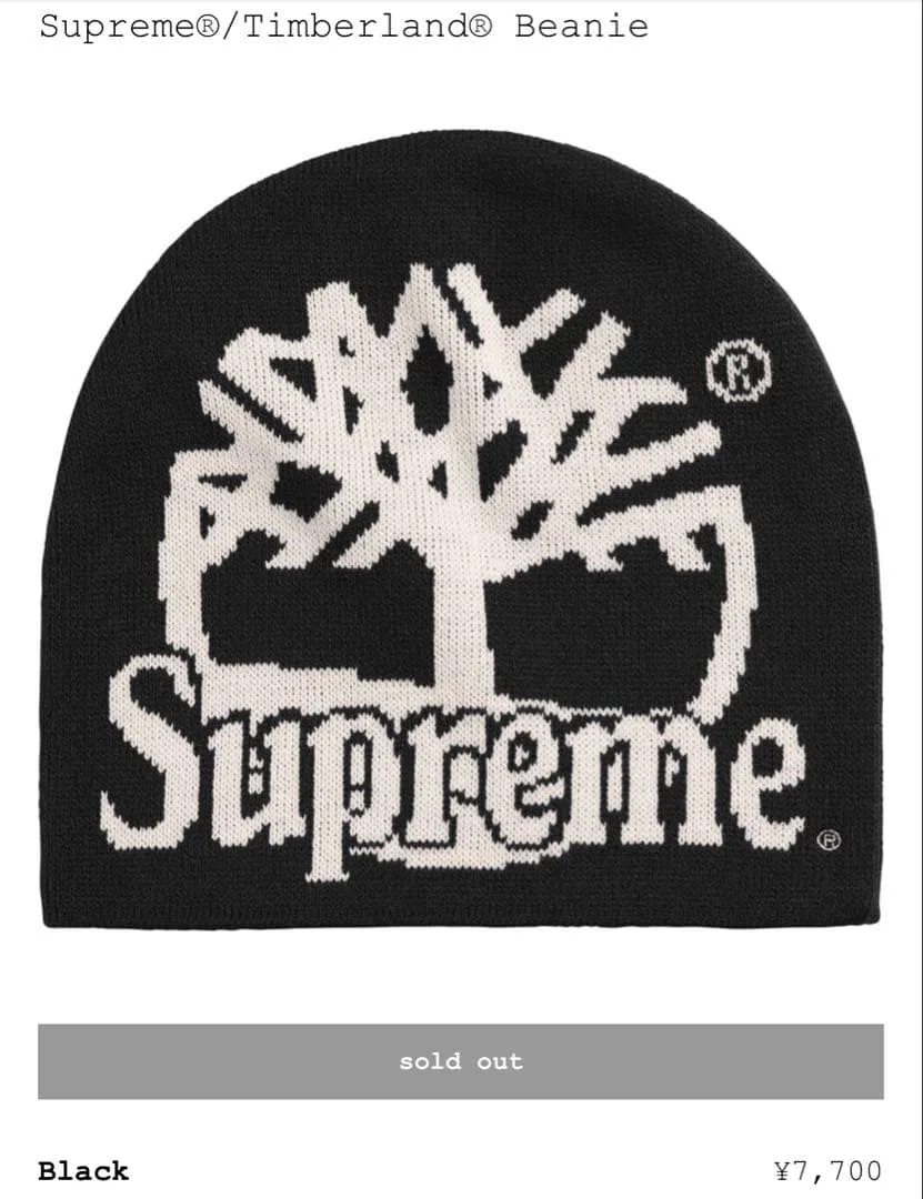 Supreme Timberland Beanie black