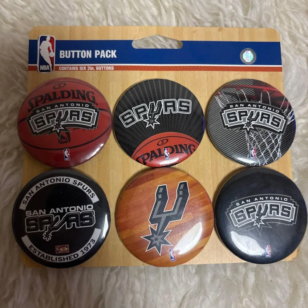 NBA SPURS スパーズ 缶バッジ 6個セット SPALDING 未使用