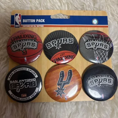 NBA SPURS スパーズ 缶バッジ 6個セット SPALDING 未使用