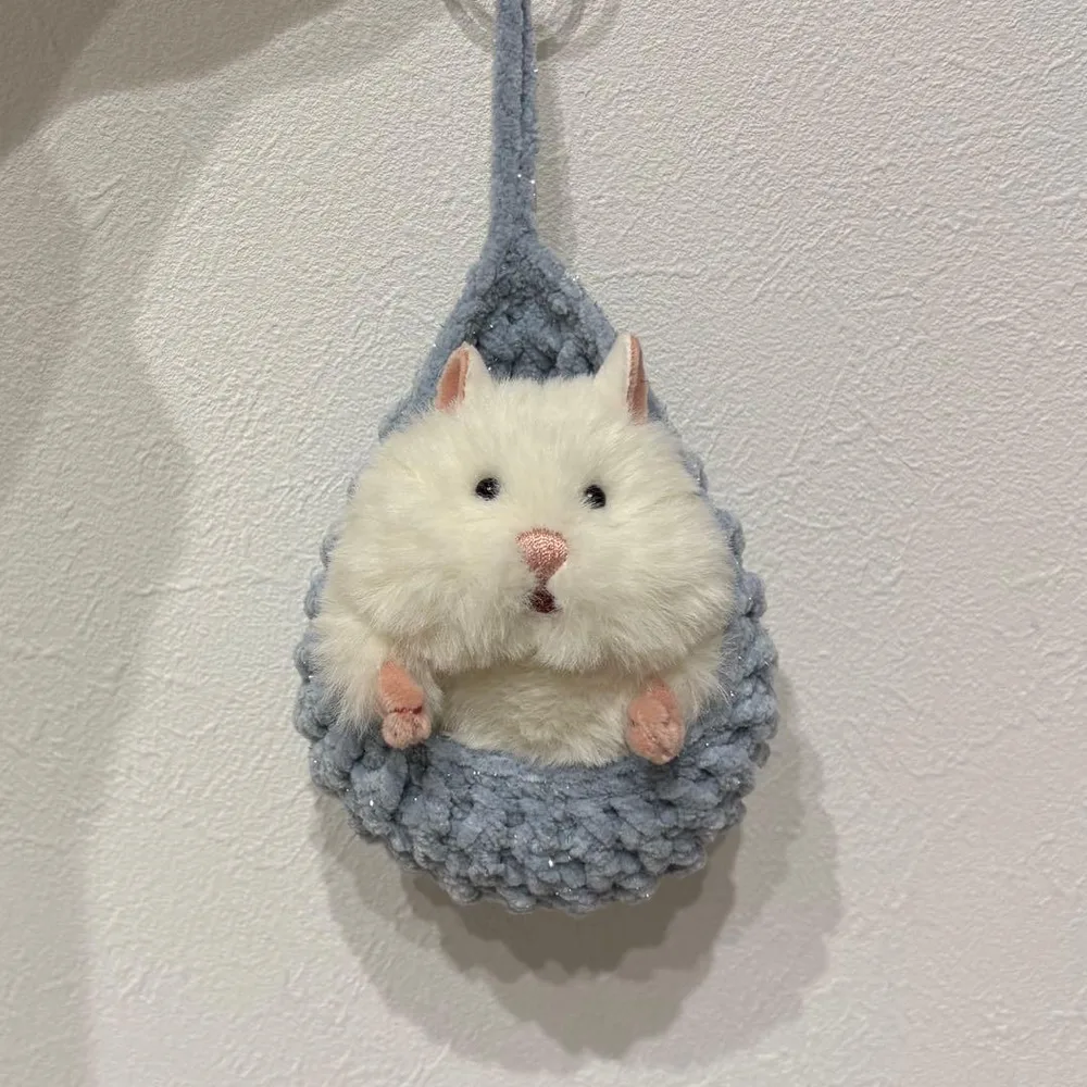 ハンドメイド ゆりかご ハンモック きらきらライトブルー