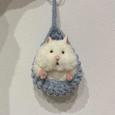ハンドメイド ゆりかご ハンモック きらきらライトブルー