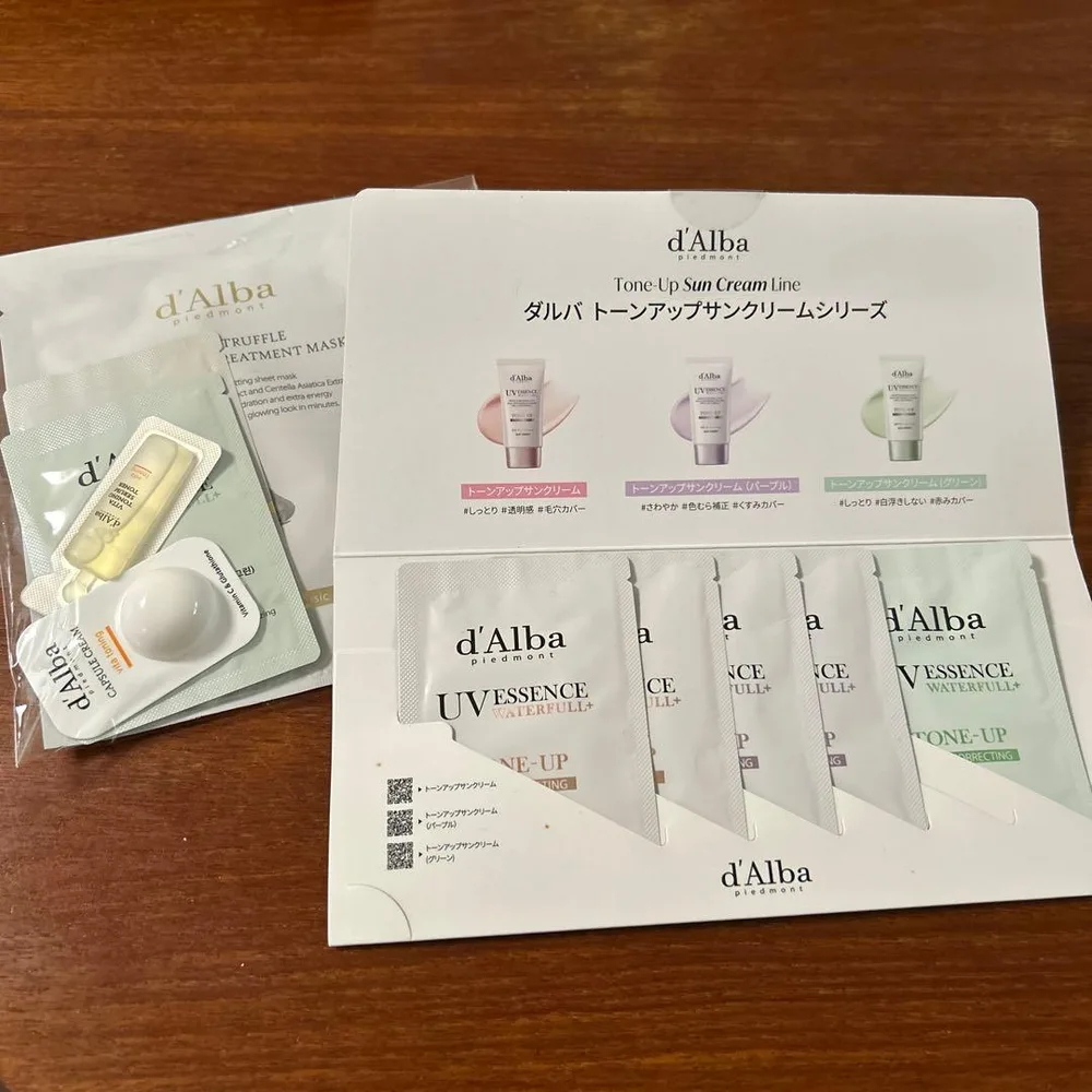d'Alba โลชั่น ครีม มาส์ก โทนอัพ ครีมกันแดด ชุดตัวอย่าง