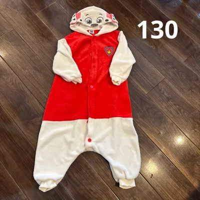 パウパトロール【130】マーシャル着ぐるみ風つなぎ/パジャマ仮装コスチューム