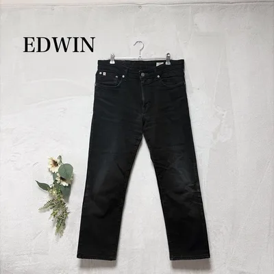 EDWIN ED03 デニムパンツ ストレートジーンズ 黒 31 M~L相当