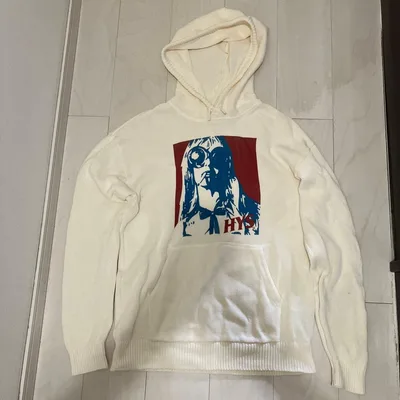 中古品 HYSTERIC GLAMOUR ニットパーカー ホワイト サイズM