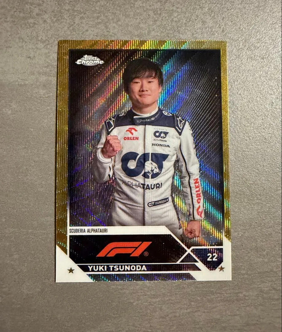 角田裕毅 2023 Topps Chrome F1 Gold Wave /50