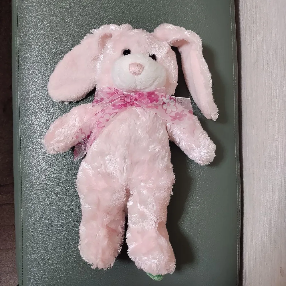 うさぎ ウサギ ぬいぐるみ 垂れ耳 ピンク にんじん リボン ラビット