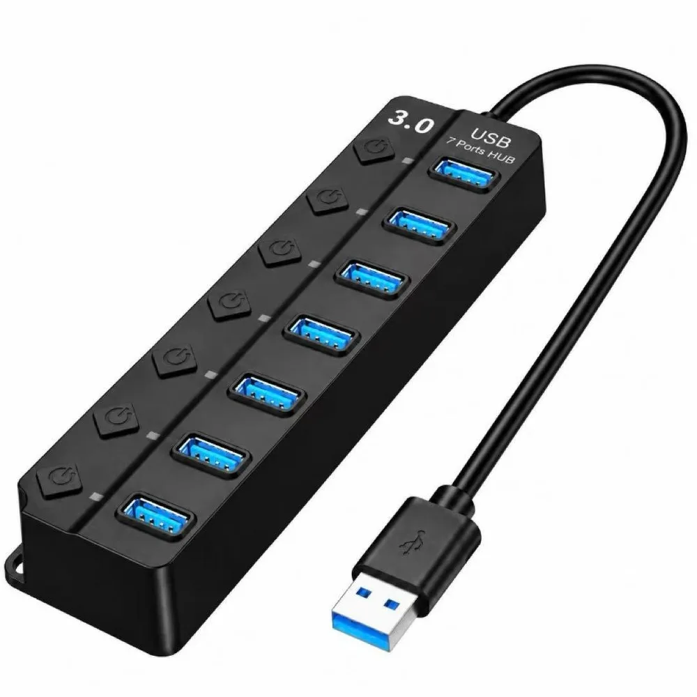 2026年最新USBハブ 7ポート USB3.0 個別スイッチ付き定価2980円
