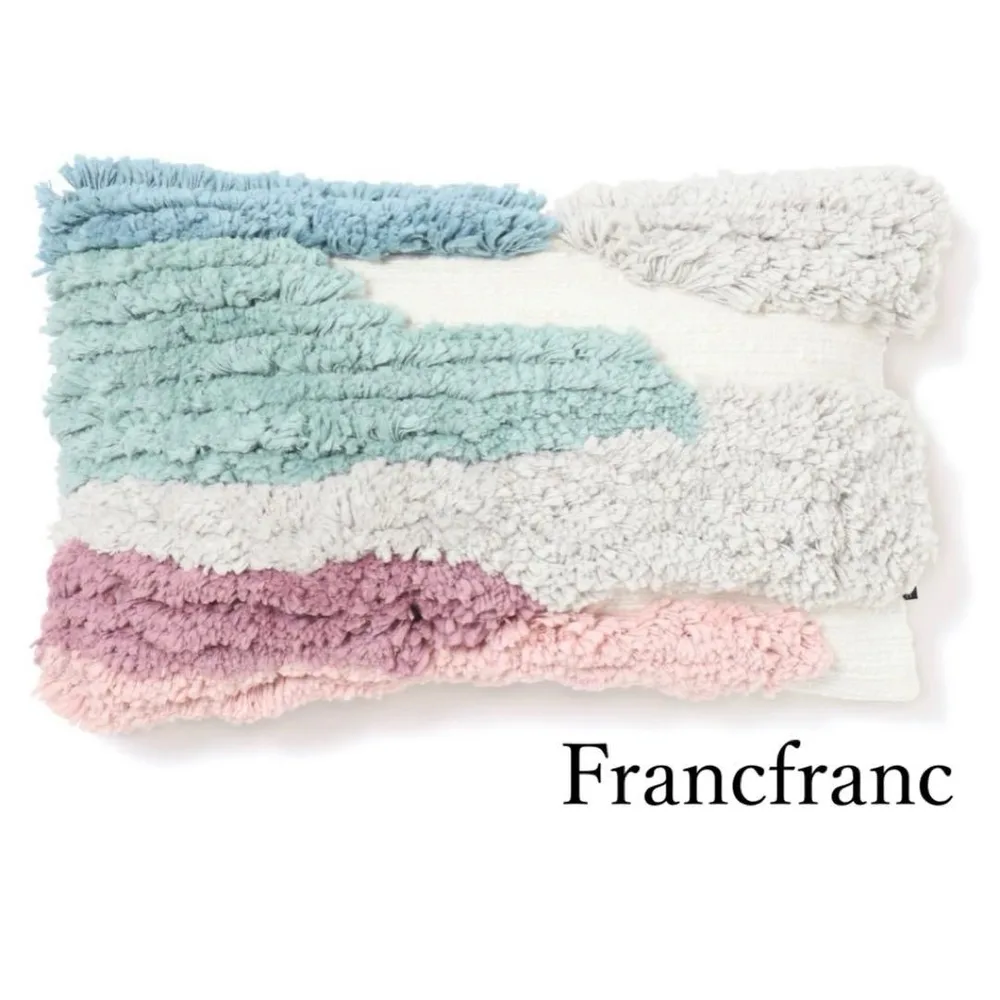 新品 Francfranc タフトアート クッションカバー 40×25 マルチ