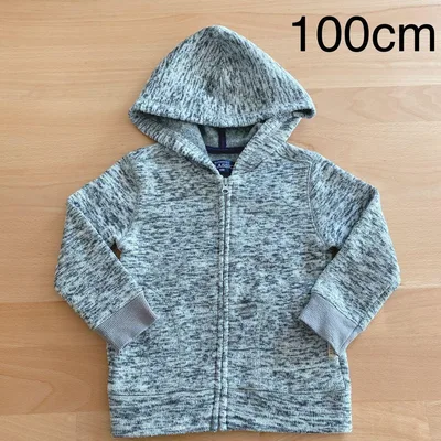 子供服 男の子 グレー パーカー 上着 100cm