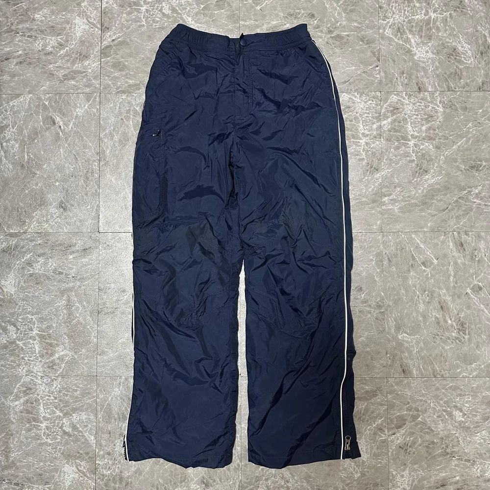 L.L.Bean ナイロンパンツ 裏フリース ネイビー ジャージ12サイズ g2