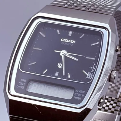 動作未確認 CITIZEN シチズン アナデジ 腕時計 メンズ ヴィンテージ