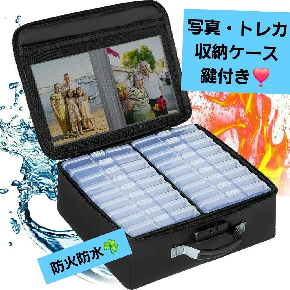 未使用❣️IBVIVIC 耐火防水 写真トレカケース 大容量(ケース18個付)