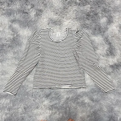 U by SPICK&SPAN ボーダー長袖カットソー パフスリーブ