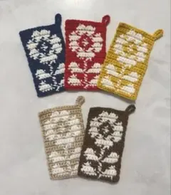 北欧柄 アクリルたわし 花