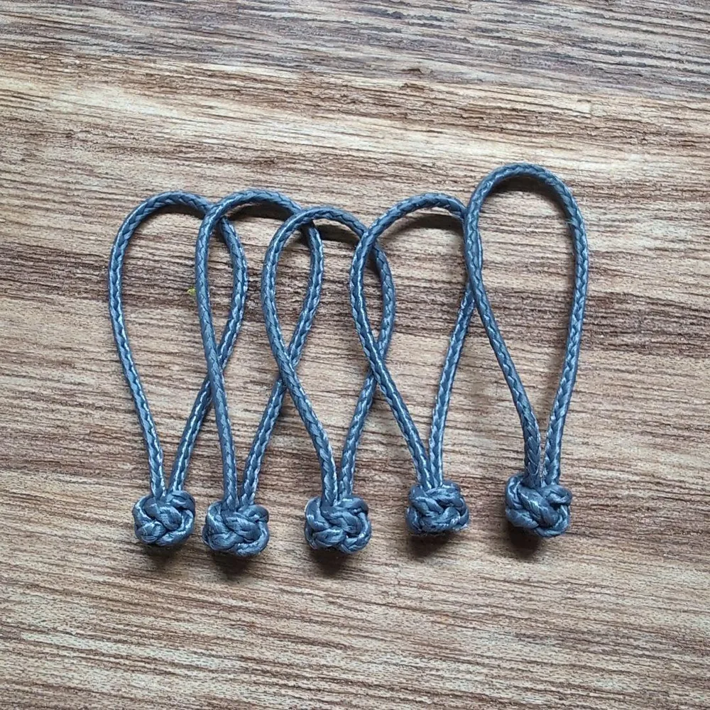 【ハンドメイド】パラコード ジッパータブ ジッパープル 5個セット グレー
