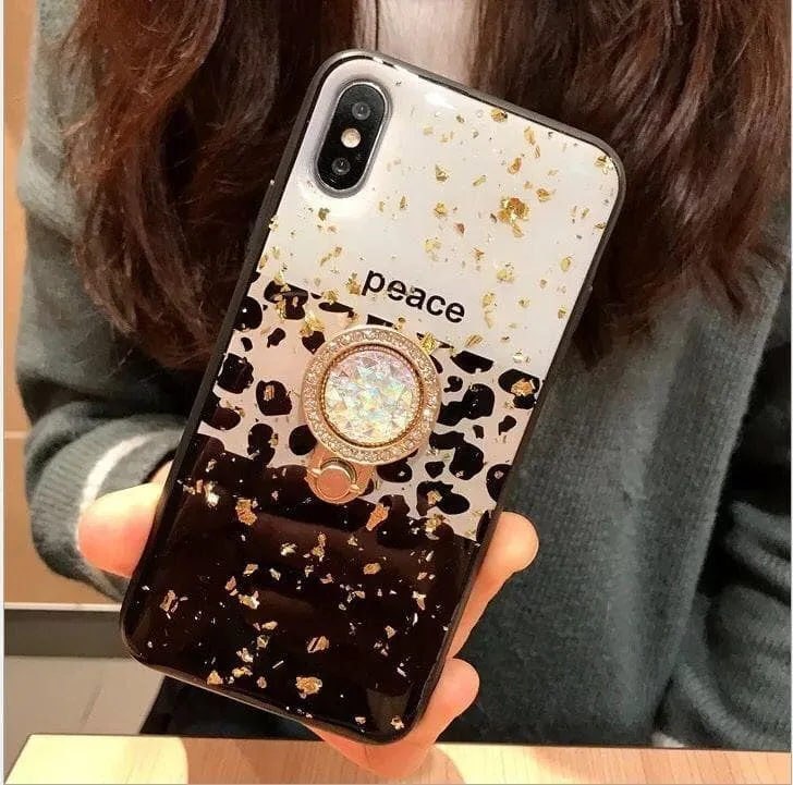 三色ヒョウ柄 iPhone12mini リング付き phoneケース