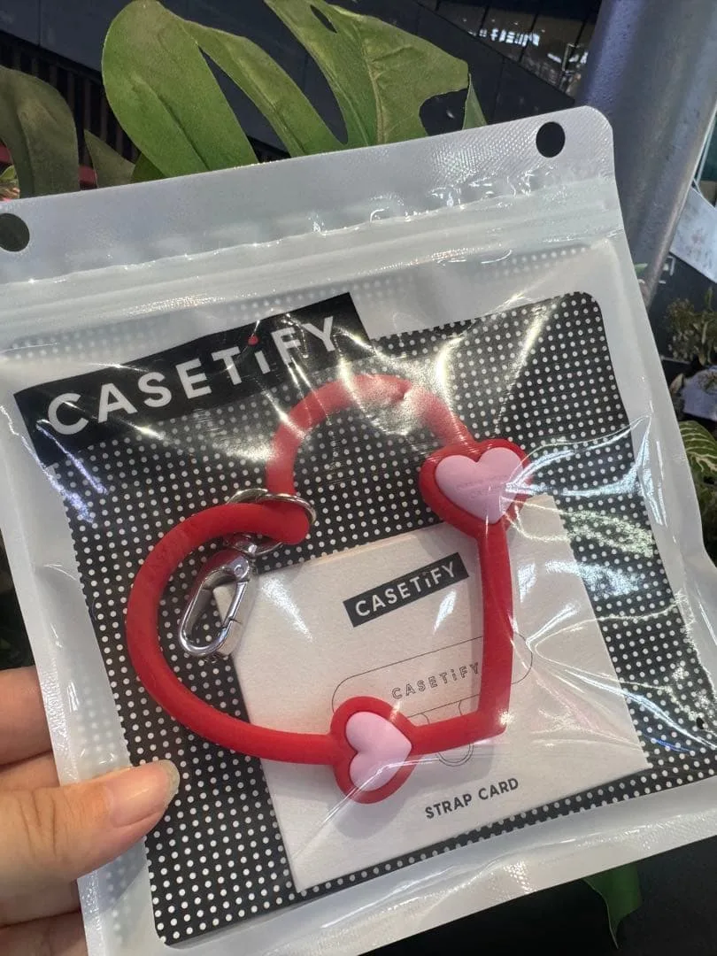 CASETiFY ハート チャーム キーリング レッド ピンク