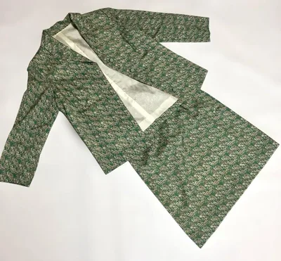 【希少】昭和レトロ ビンテージ セットアップ スーツ 幾何学柄 ハンドメイド