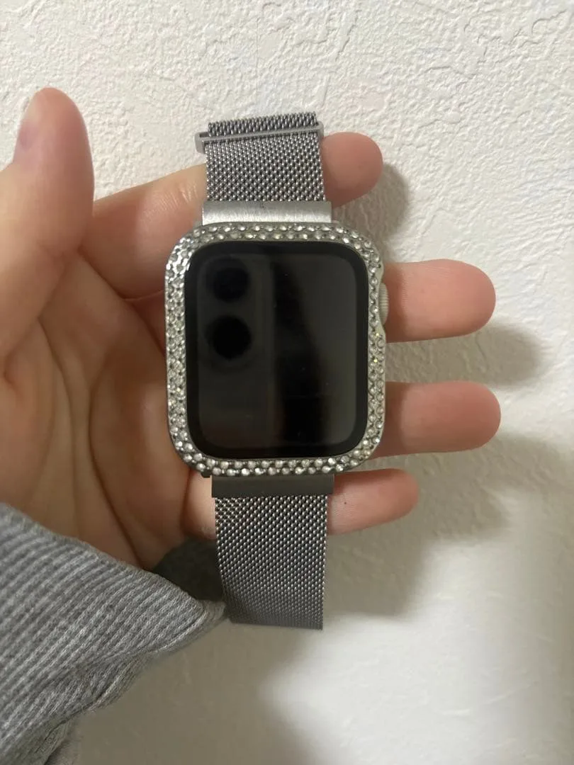 Apple Watch 本体 ラインストーンケース付き ミラネーゼループ