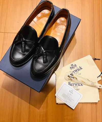 Berwick 8491 タッセルローファー ブラック UK5 24.5cm