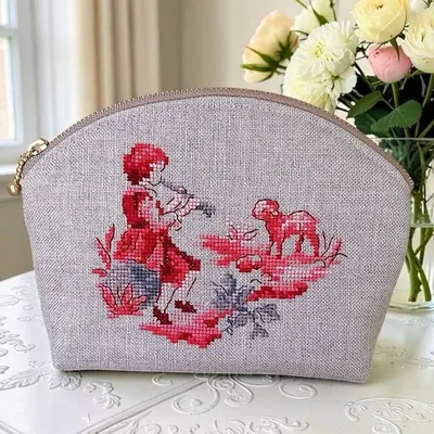 【フォロワー様限定】特別価格 クロスステッチ❤︎シェル型ポーチ ヴェロニク