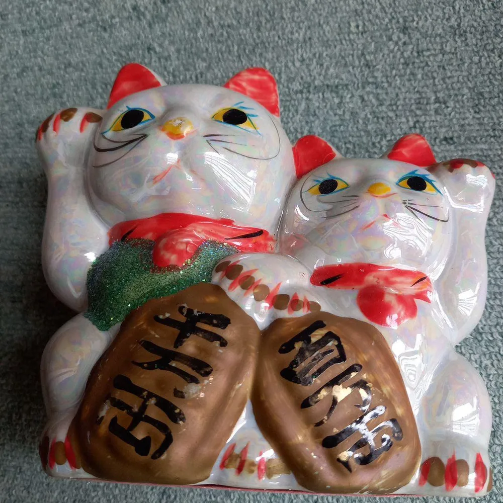 猫の貯金箱 親子風
