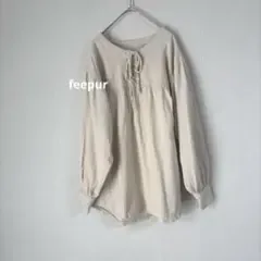 feepur レースアップ デニム チュニック アイボリー 春 秋 トップス