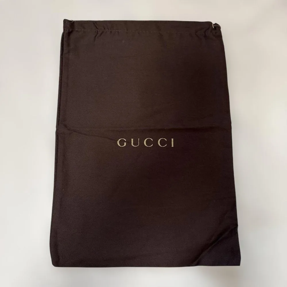 GUCCI Gucci Drawstring Bag Storage Bag สีน้ำตาล