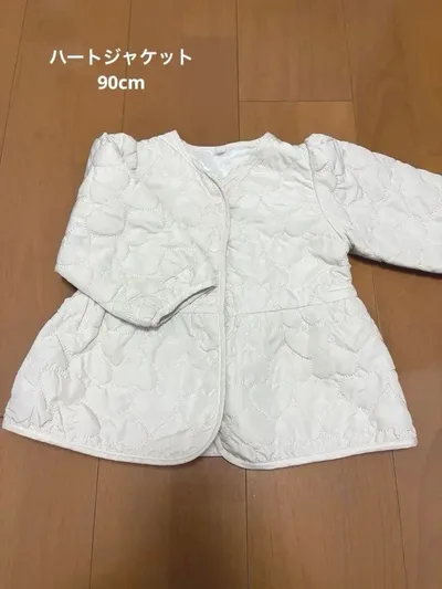 ハートキルティング ジャケット オフホワイト 90cm
