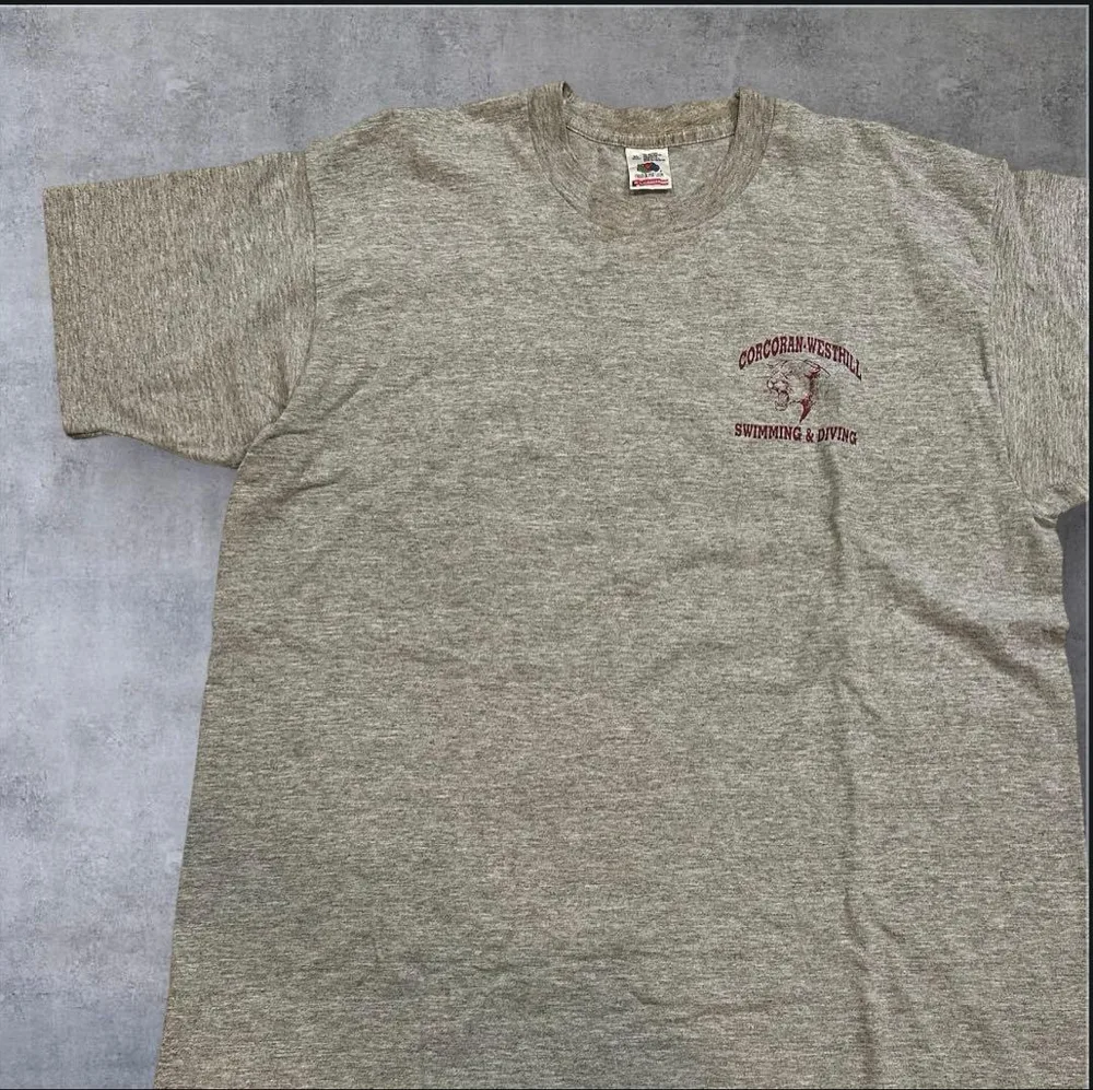 『カレッジ系』90s USA製Tシャツ グレー フルーツオブザルーム シングル