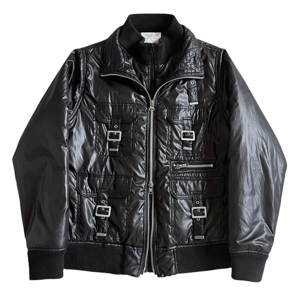 00s grungeレイヤード 中綿ブルゾン お兄系 V系 dark y2k