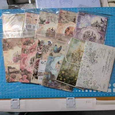 4049レトロ素材紙・コラージュペーパー 大量セット