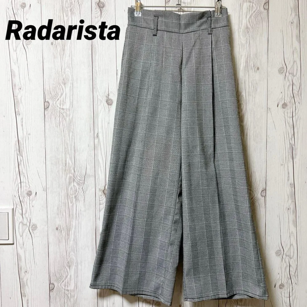 【Radarista】ワイドパンツ ゴムウエスト オフィスカジュアル アンクル丈