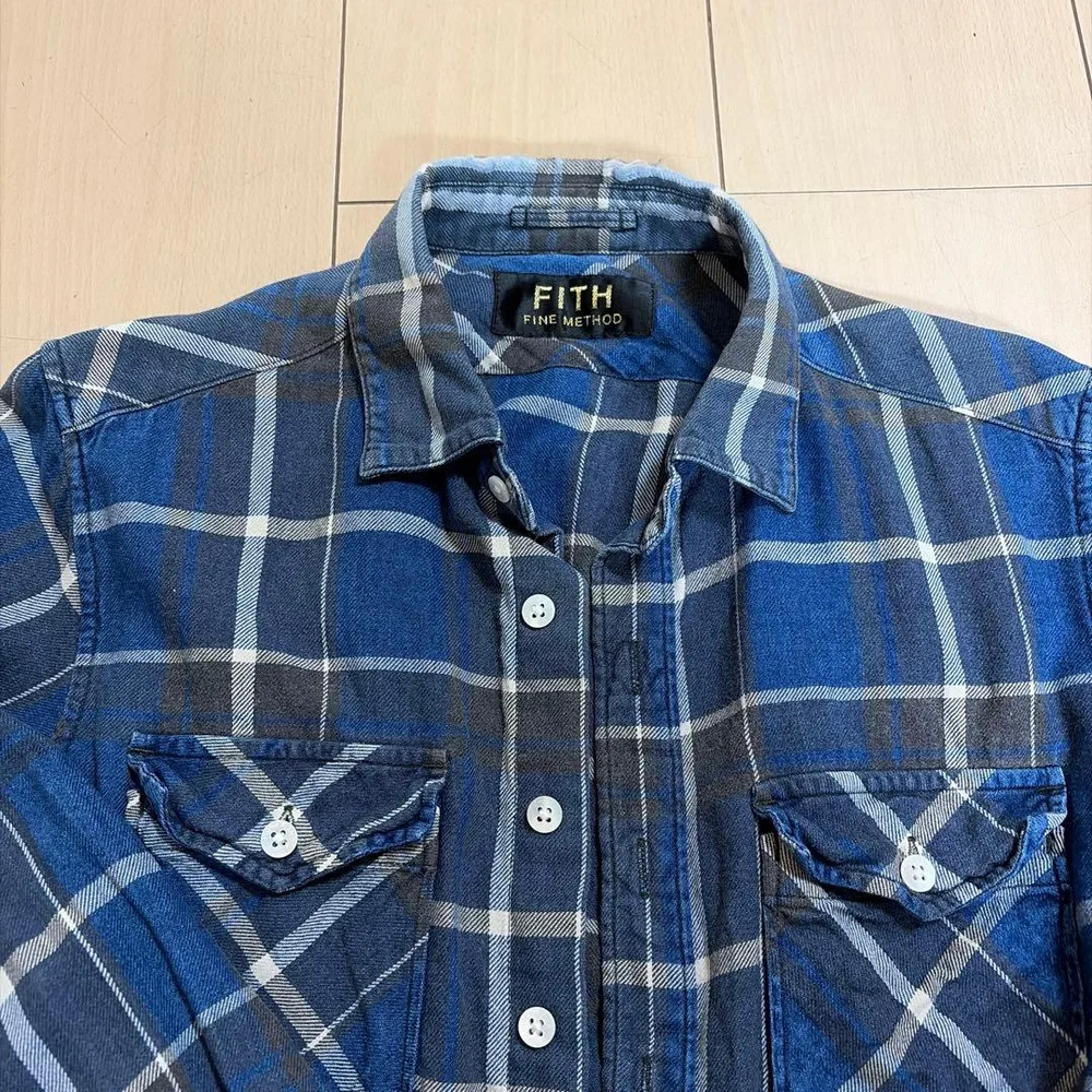 FITH FINE METHOD チェックシャツ ブルー