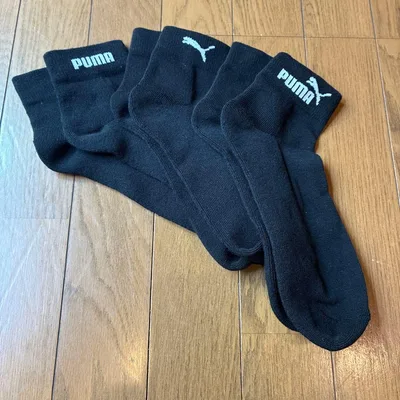 PUMA メンズ ソックス ブラック 3足セット