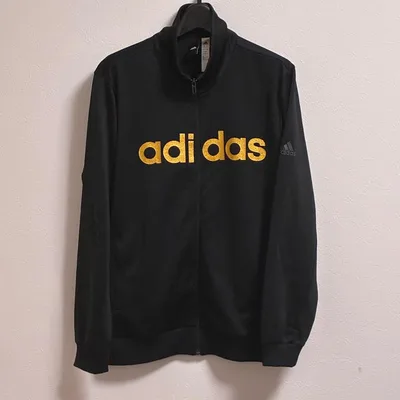 【美品上下セット】adidas ジャージ セットアップ 黒 金 Lサイズ