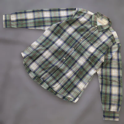 ★b3522 GLOBAL WORK【XL】チェック柄 長袖シャツ